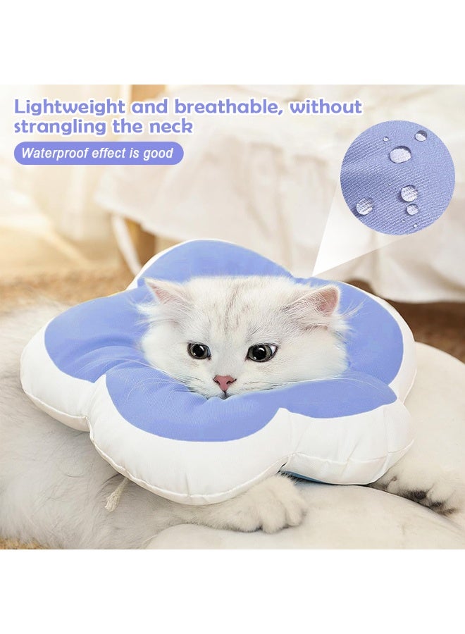 القط زهرة الياقات الناعمة ، قابل للتعديل بعد الجراحة القط زهرة الياقات ، لطيف للماء استعادة الياقات ، للحيوانات الأليفة لوقف لعق ( الزهور الزرقاء الصغيرة ) - Image 3